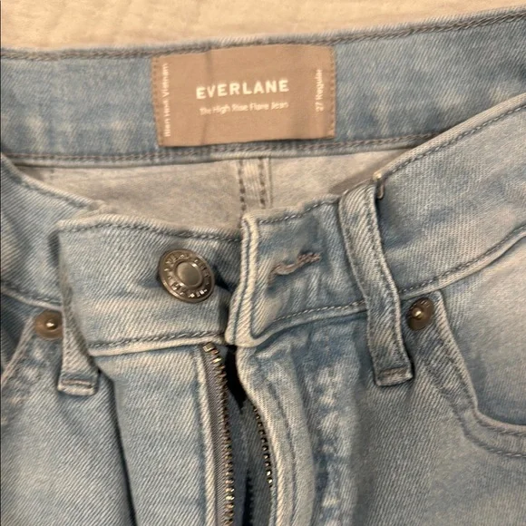 Everlane Blue Flare Wide Leg Jeans - Picture 2 of 2